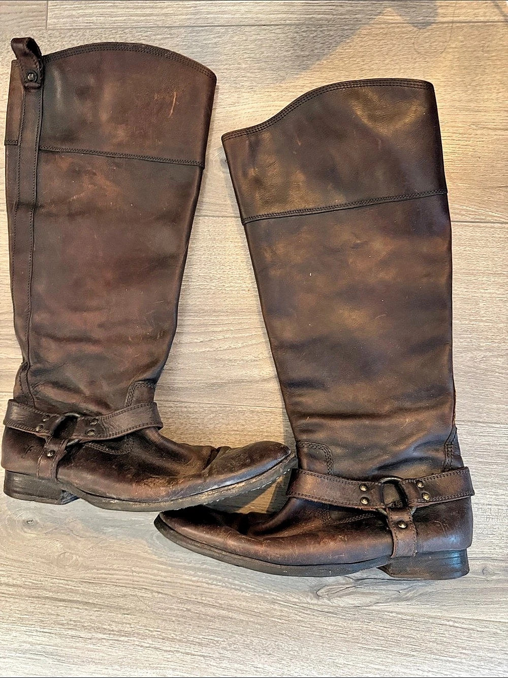 Frye Melissa Button Tall Riding Boots Brown
